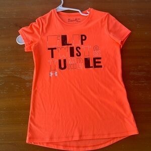 Under Armour t-shirt, size YMD, color a coral pink